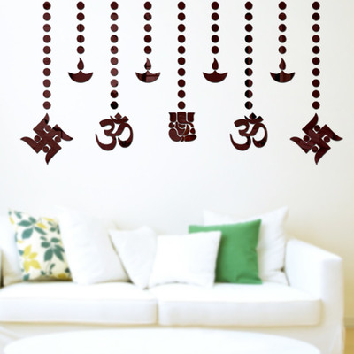 wall1ders 3 cm Ganesha combo 100 Dots Brown Self Adhesive Sticker(Pack of 110)
