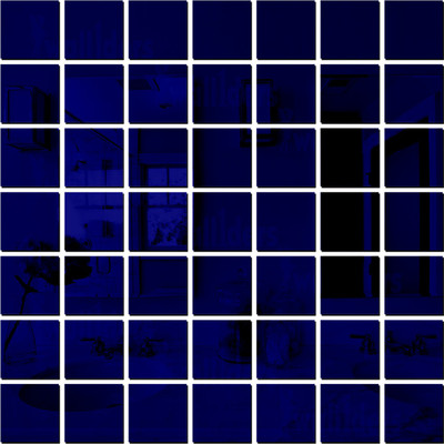 wall1ders 88 cm 10 cm Square 50 Blue Self Adhesive Sticker(Pack of 50)