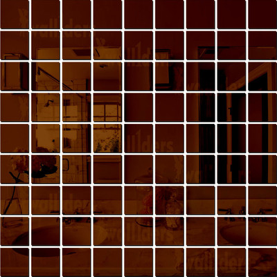wall1ders 99 cm 10 cm Square 70 Brown Self Adhesive Sticker(Pack of 70)