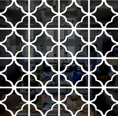 wall1ders 72 cm 16 Pattern Black Self Adhesive Sticker(Pack of 16)