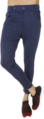 PS Traders Solid Men Blue Track Pants