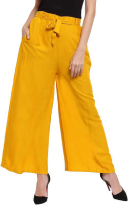 TNQ Regular Fit Women Yellow Trousers