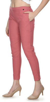 City Fashion Regular Fit Women Orange Trousers