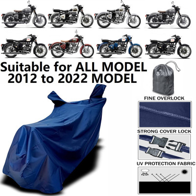 AutoGalaxy Waterproof Two Wheeler Cover for Royal Enfield(Bullet 350, Blue)