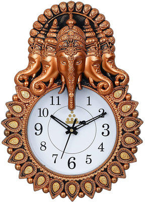 BIG BANG CREATIONS Analog 33 cm X 23 cm Wall Clock(Brown, With Glass, Standard)