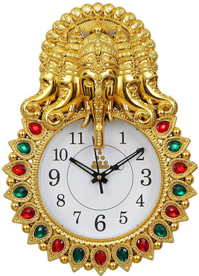 Analog Wall Clock(Yellow, With Glass)