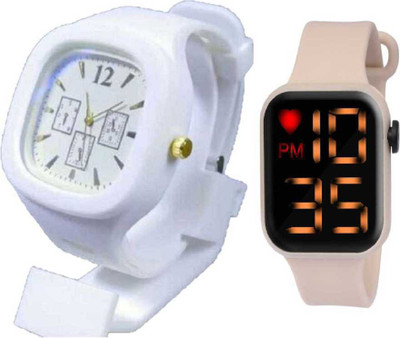 Mahi Trendz WHITE&BLACK WATCH SET09A Analog Watch  - For Couple