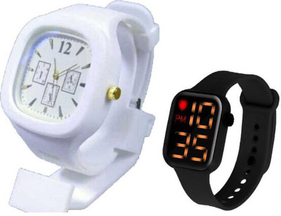 Flysmart WATCH SET WHIE N BLUE 001 Analog-Digital Watch  - For Boys