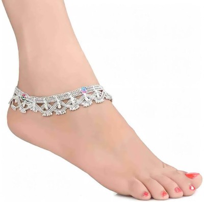 Qrown Indian Traditional Fancy payal,pajeb,paijaan,anklet Alloy Anklet(Pack of 2)