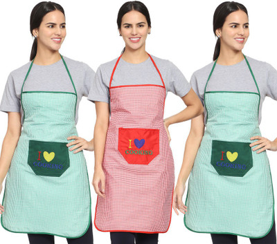 Whitewrap Polyester Chef's Apron - Free Size(Multicolor, Pack of 3)