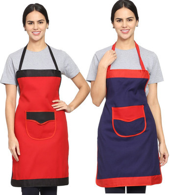 Whitewrap Polyester Chef's Apron - Free Size(Multicolor, Pack of 2)