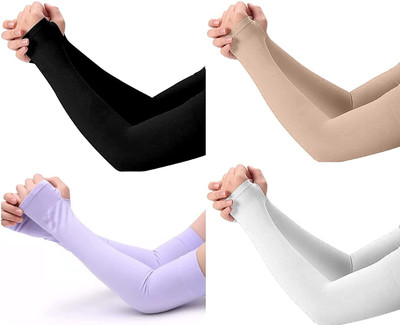 Aadishwar Creations Cotton Arm Sleeve For Men & Women(Free, Black, Beige, Purple, White)