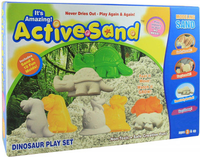 PEZYOX Active Sand Dinosaur Play Set | Non-Toxic | Never Dries Out