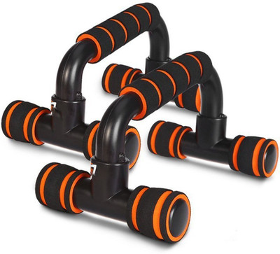 Dinetic Light Weiht With Floor Grip Handy Durable Pushup bar Push-up Bar(Black, Orange)