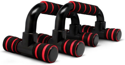 HACKERX Light Weiht With Floor Grip Handy Durable Pushup bar Push-up Bar(Red, Black)