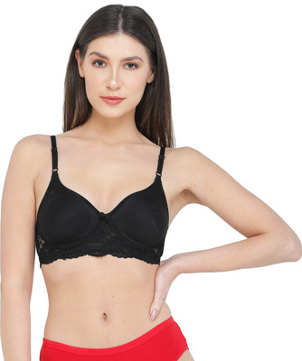 deevaz Black Colour Spacer Cup Light-Padded Non-Wired Full Coverage Lace Bra Women Full Coverage Lightly Padded Bra(Maroon)