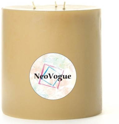 NEOVOGUE 3 X 3 Inch 3 Wick Scented Pillar Candles For Home Décor Pack of 1-Vanilla Candle(Brown, Pack of 1)
