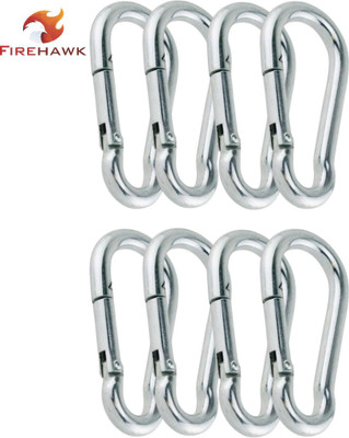 Firehawk 3 Inch Stainless Steel Spring or 316 Stainless Steel Clips Locking Snap Hook Locking Carabiner(Silver)