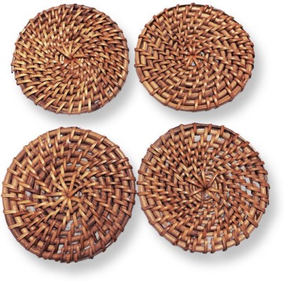 AORION Round Reversible Wood Coaster Set(Pack of 2)