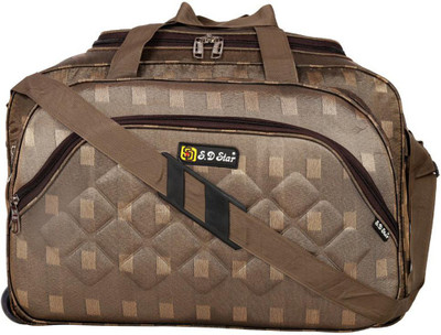 SD Star (Expandable) 60 L Hand Duffel bag Large Capacity ( Brown ) Duffel With Wheels (Strolley)