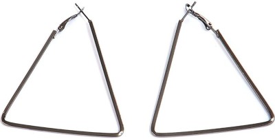 Creeknest GEOMERTRICAL METAL TRIANGLE EARRINGS (GREY) PACK OF 1 PAIR Alloy Hoop Earring, Drops & Danglers