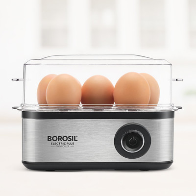 BOROSIL Electric Plus Egg Cooker(Black, Silver, 8 Eggs)