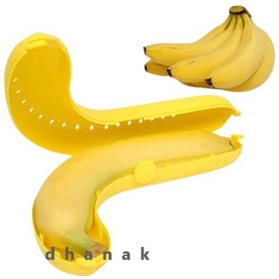 dhanak Banana Shaped Case, Fruit, Nuts Keeper for School etc. (Pack of 2) (Yellow) 1 Containers Lunch Box(20 ml)