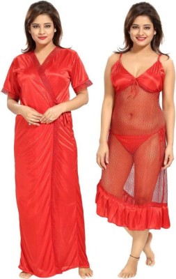Bombshell Women Robe and Lingerie Set(Red)