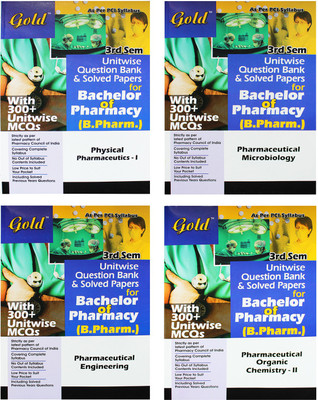 BACHELOR OF PHARMACY(B.PHARM.) THIRD SEMESTER UNITWISE QUESTION BANK AND SOLVED PAPERS.( SET OF 4 BOOKS)BY GOLD BOOKS (INDIA).STRICTLY AS PER PCI SYLLABUS.ENGLISH EDITION By Team Of Experienced Lecturers(Paperback, Gold Books India) BACHELOR OF PHARMACY(B.PHARM.) THIRD SEMESTER UNITWISE QUESTION BANK AND SOLVED PAPERS.( SET OF 4 BOOKS)BY GOLD BOOKS (INDIA).STRICTLY AS PER PCI SYLLABUS.ENGLISH EDITION By Team Of Experienced Lecturers(Paperback, Gold Books India)