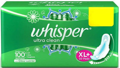 Whisper Ultra Clean XL+ Plus (30 Count) Sanitary Pad