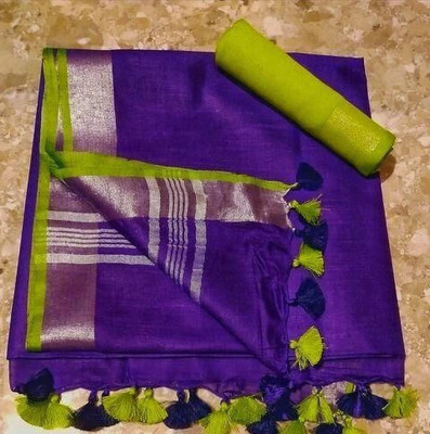 govind handloom Self Design Bollywood Cotton Blend Saree(Multicolor)