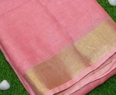 govind handloom Self Design Bollywood Linen Saree(Multicolor)