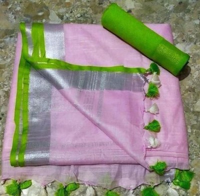 govind handloom Self Design Bollywood Cotton Blend Saree(Multicolor)