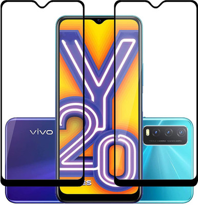 NIMMIKA ENTERPRISES Edge To Edge Tempered Glass for Vivo Y20i D+ Tempered Glass(Pack of 2)