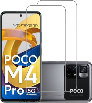 Hyper Tempered Glass Guard for Poco M4 Pro 5g(Pack of 2)