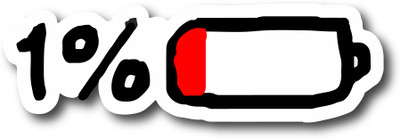 signEver 0.1 cm only one percent left Battery Self Adhesive Sticker(Pack of 1)