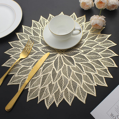 Flipkart SmartBuy Round Pack of 2 Table Placemat(Gold, PVC)