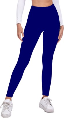 Latest Street Fashion Solid Women Blue Tights