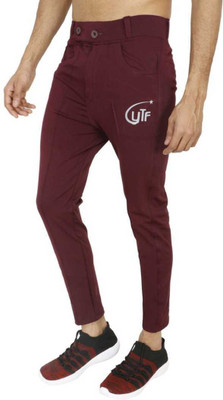 PS Traders Solid Men Red Track Pants