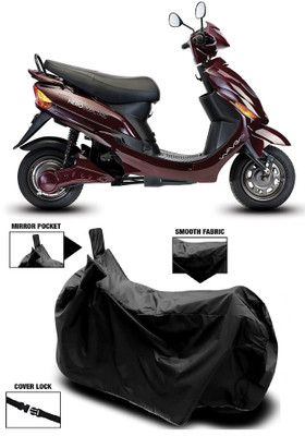 AutoFave Two Wheeler Cover for Hero Electric(Electric Wave Dx, Black)