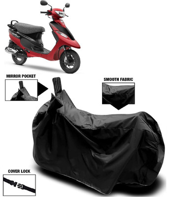 AutoFave Two Wheeler Cover for TVS(Scooty Pep Plus, Black)