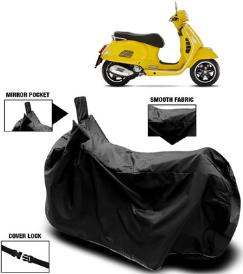 AutoFave Two Wheeler Cover for Vespa(GTS Super 125 BS6, Black)