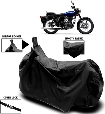 AutoFave Two Wheeler Cover for Royal Enfield(Bullet Electra Twinspark, Black)