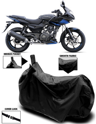 AutoFave Two Wheeler Cover for Bajaj(Pulsar 220 DTS-i, Black)