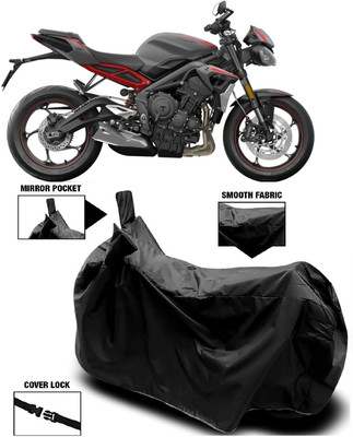 AutoFave Two Wheeler Cover for Triumph(Street Triple RS BS6, Black)