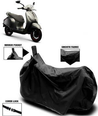 AutoKick Two Wheeler Cover for Bajaj(Urbanite Chetak, Black)