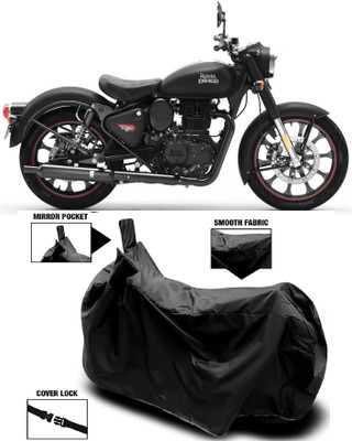 AutoFave Two Wheeler Cover for Royal Enfield(Classic Stealth Black, Black)