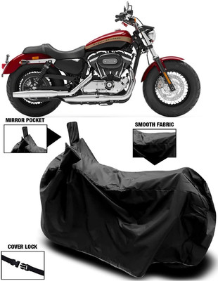Autoprime Two Wheeler Cover for Harley Davidson(1200 Custom, Black)