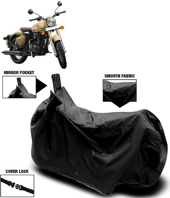 Autoprime Two Wheeler Cover for Royal Enfield(Classic 350 Signals, Black)
