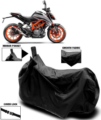 AutoKick Two Wheeler Cover for KTM(Duke 390 ABS, Black)